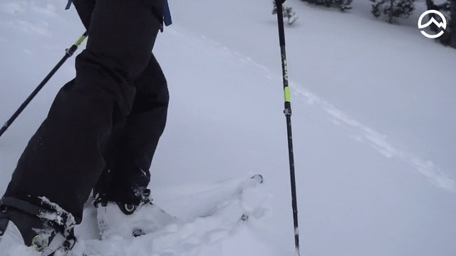 Climbing skis in DEEP SNOW, ski mountaineering