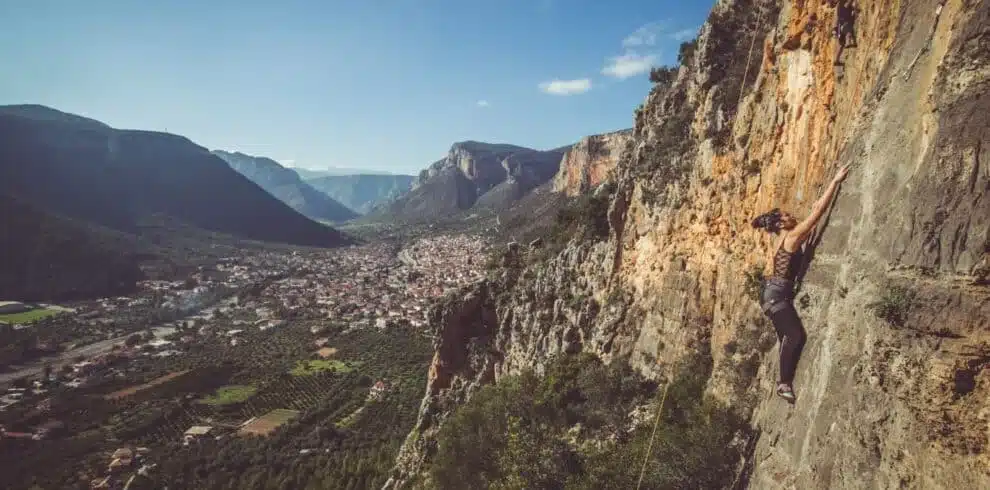 Scaling the cliffs of Leonidio with Daila Ojeda - B4Experience. 