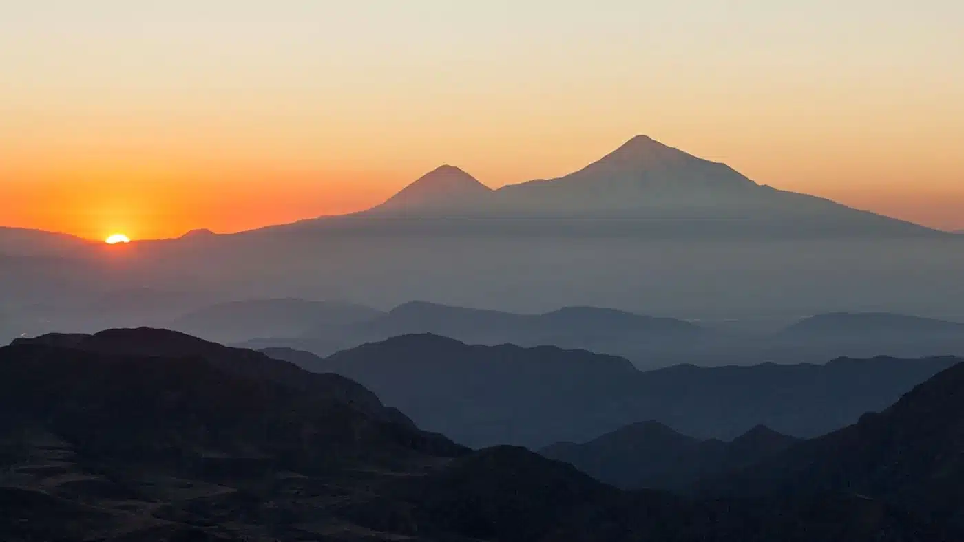 Sunrise paints Ararat in a golden glow with B4Experience.