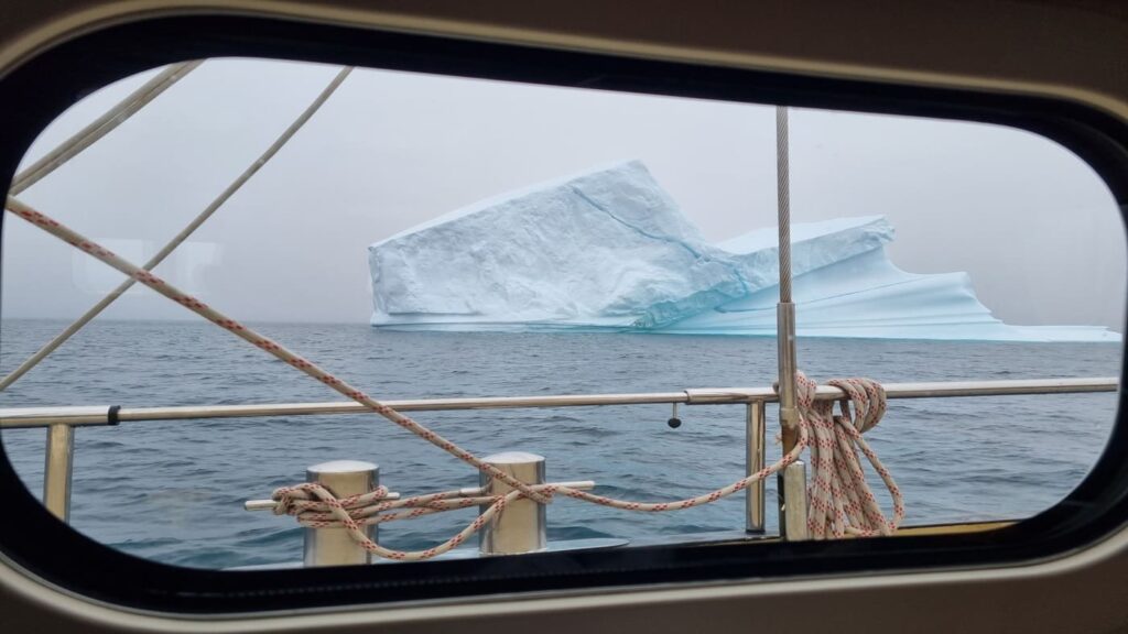 Large iceberg seen from inside the sailboat