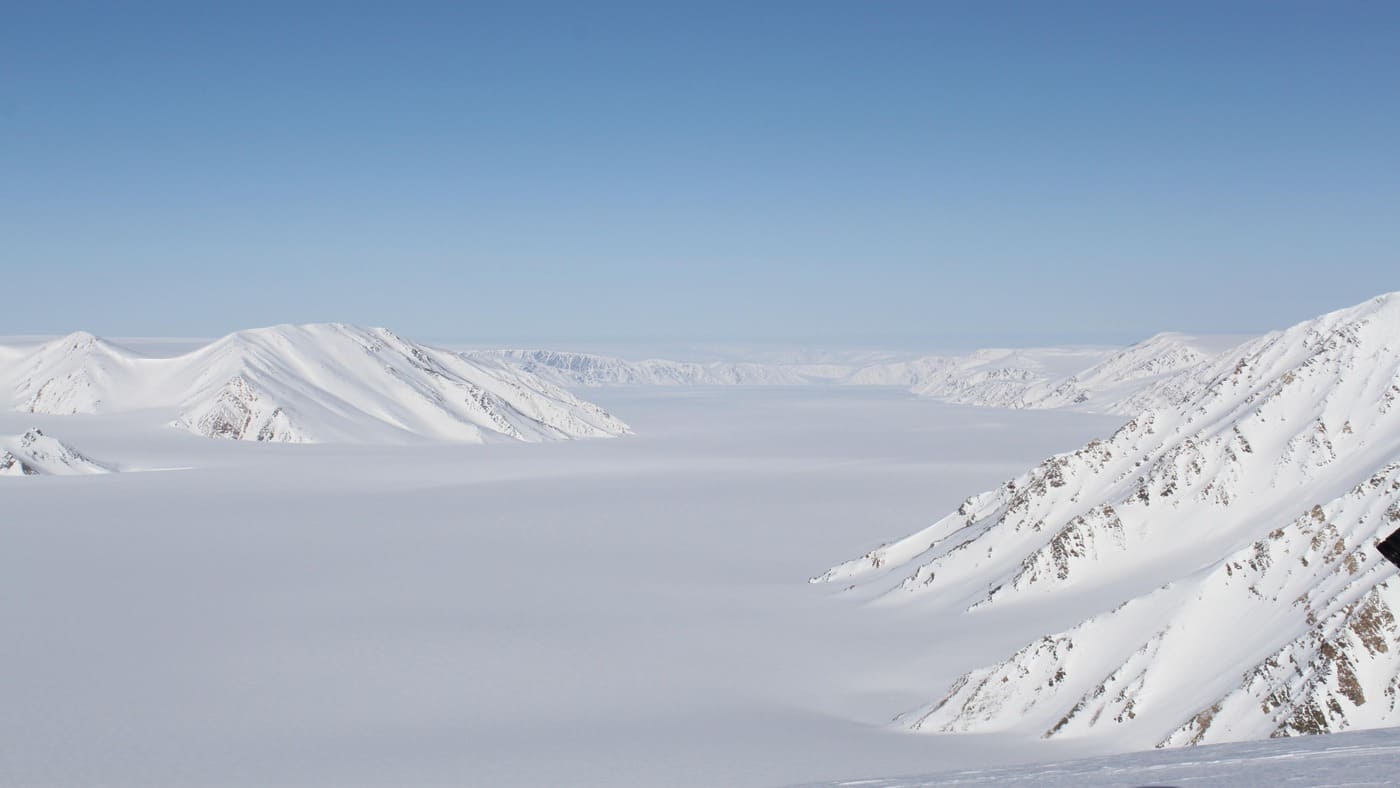 Panorama of lonely and wild Svalbard