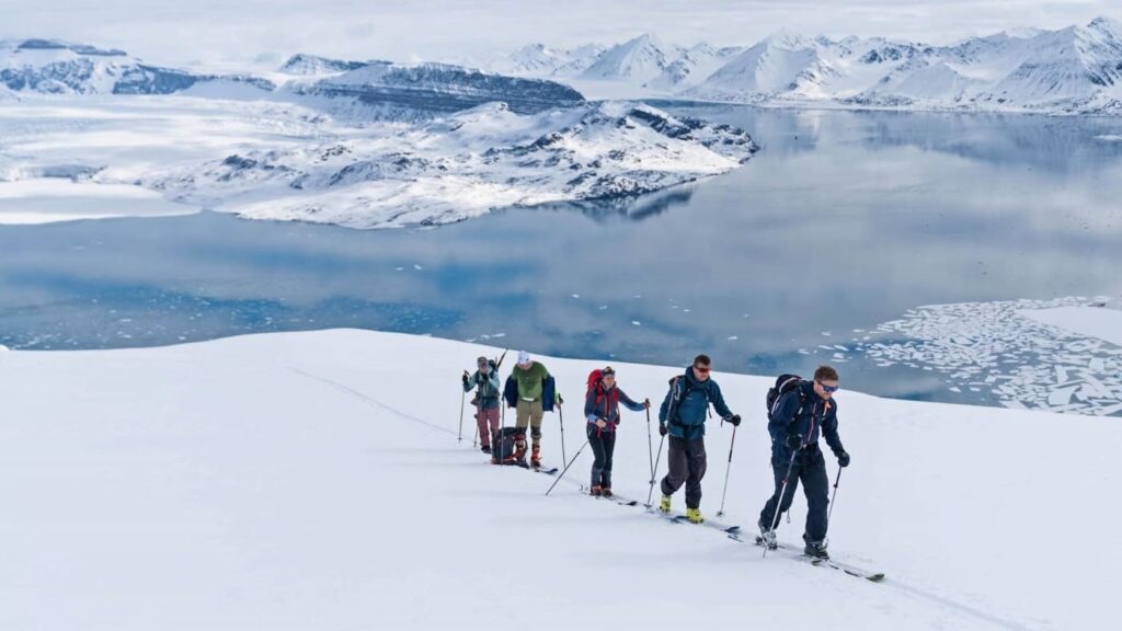 Backcountry skiers, dream landscape