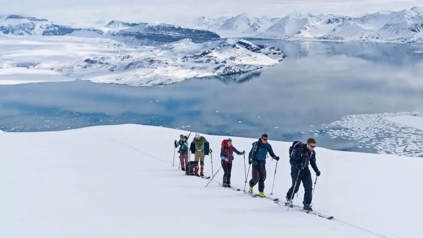 Backcountry skiers, dream landscape