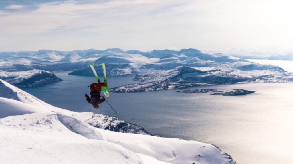 Skier jumps on skis, Tromso