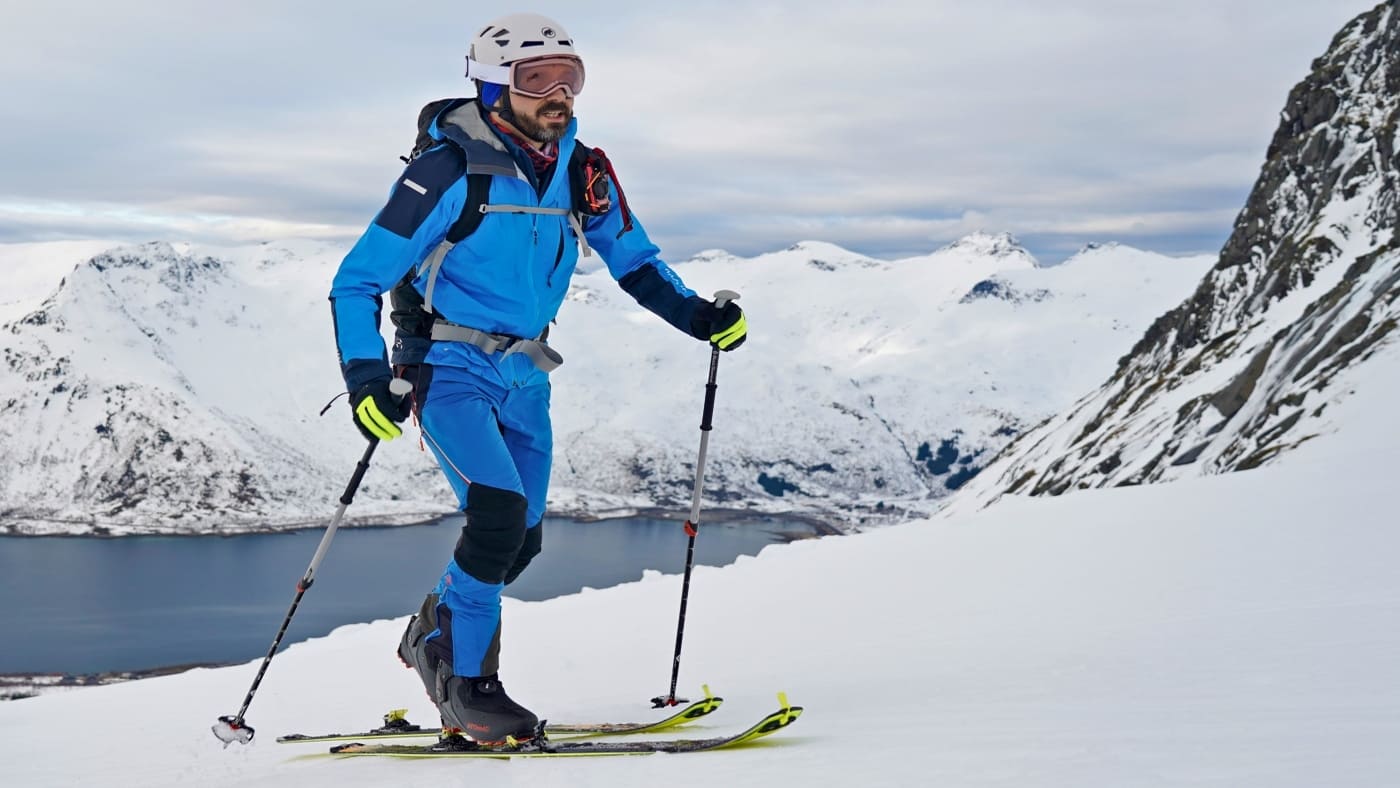 Backcountry skier enjoying the Lofoten Arctic