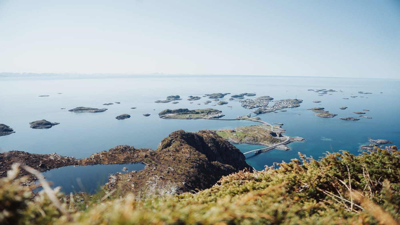 Breathtaking view of Henningsvaer, surrounded by the Arctic waters - B4Experience.