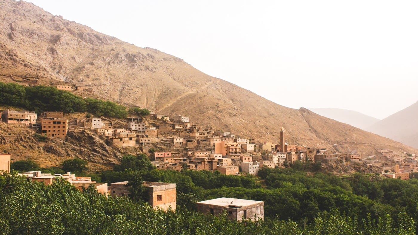 View of Imlil, Morocco, a village nestled in the Atlas Mountains with B4Experience