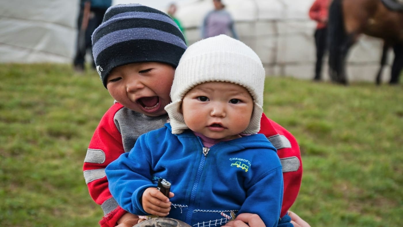 Nomadic children, Kyrgyzstan - a joyful moment with B4Experience