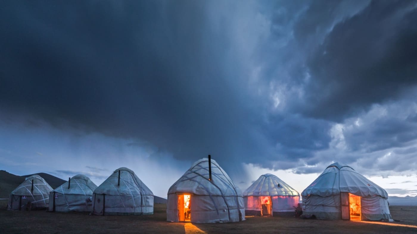 Cozy yurts flow under the Kyrgyz night sky with B4Experience