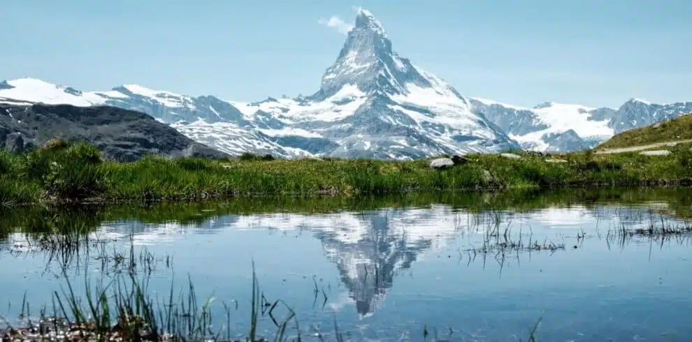 Matterhorn reflected in alpine lake Zermatt with B4Experience