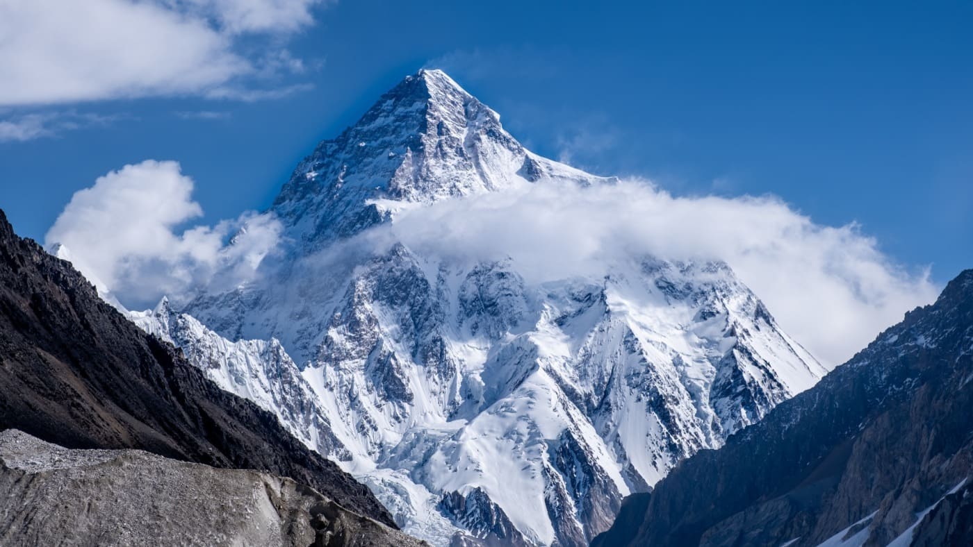 A breathtaking view of the majestic K2 peak surrounded by clouds - B4Experience